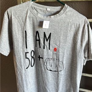 Birthday Celebration shirt. 58 + 1 great for a fun time with friends.  $ 15 each